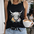 Floral & Highland Calf Women's Tank Top