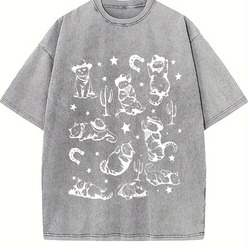 Cowboy Cats Vintage Washed T-Shirt product image 5