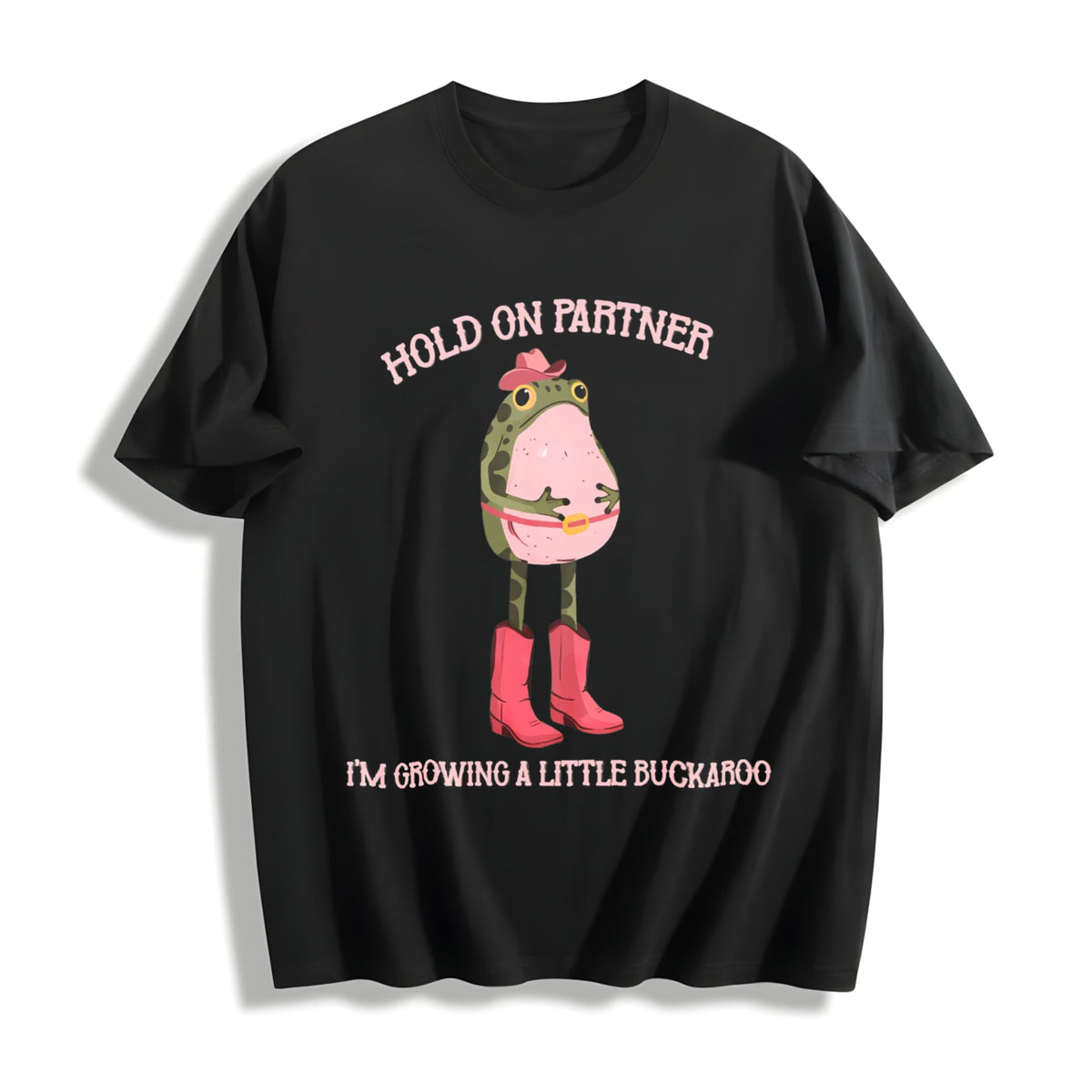 Hold On Partner I'm Growing A Little Buckaroo Cotton T-Shirt product image 1