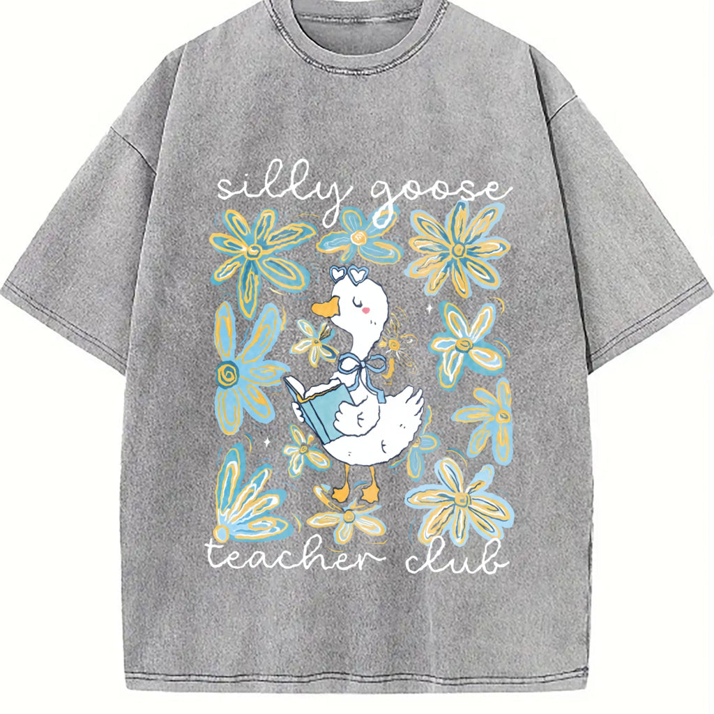Silly Goose Teacher Club Vintage Washed T-Shirt product image 4