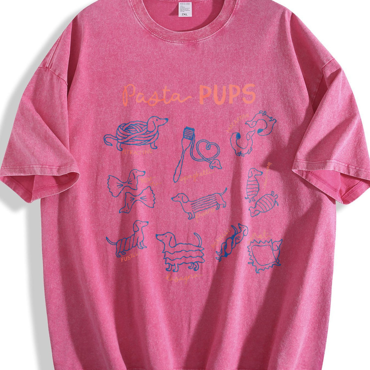 Funny Pasta Dachshund Vintage Washed T-Shirt product image 5