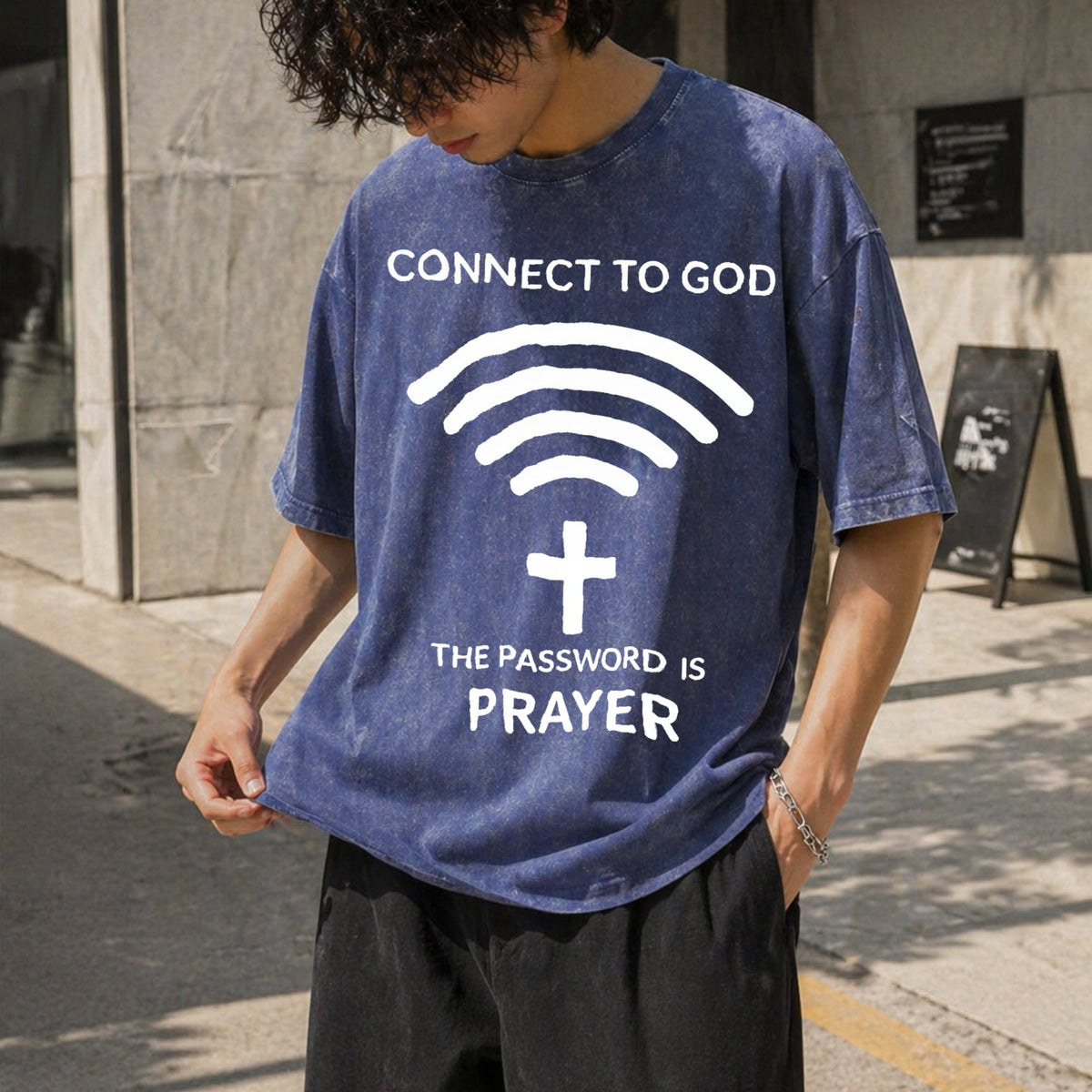 Connect To God The Password Ls Prayert- 100 Vintage Washed product image 8