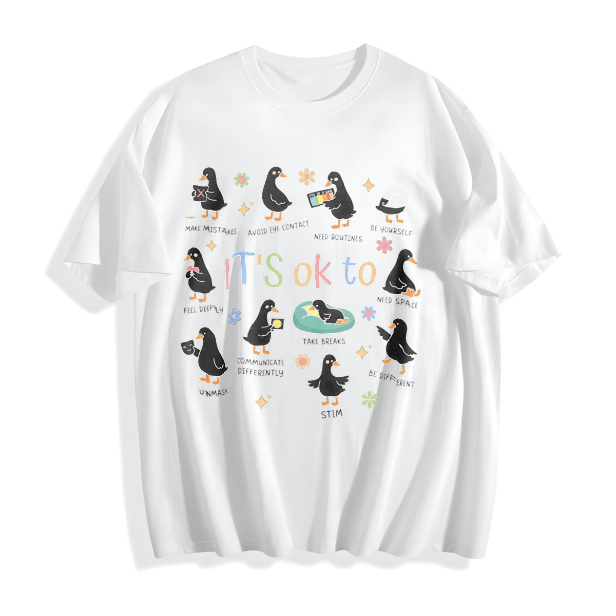It's Ok To Be Different Autism Goose Cotton T-Shirt product image 2