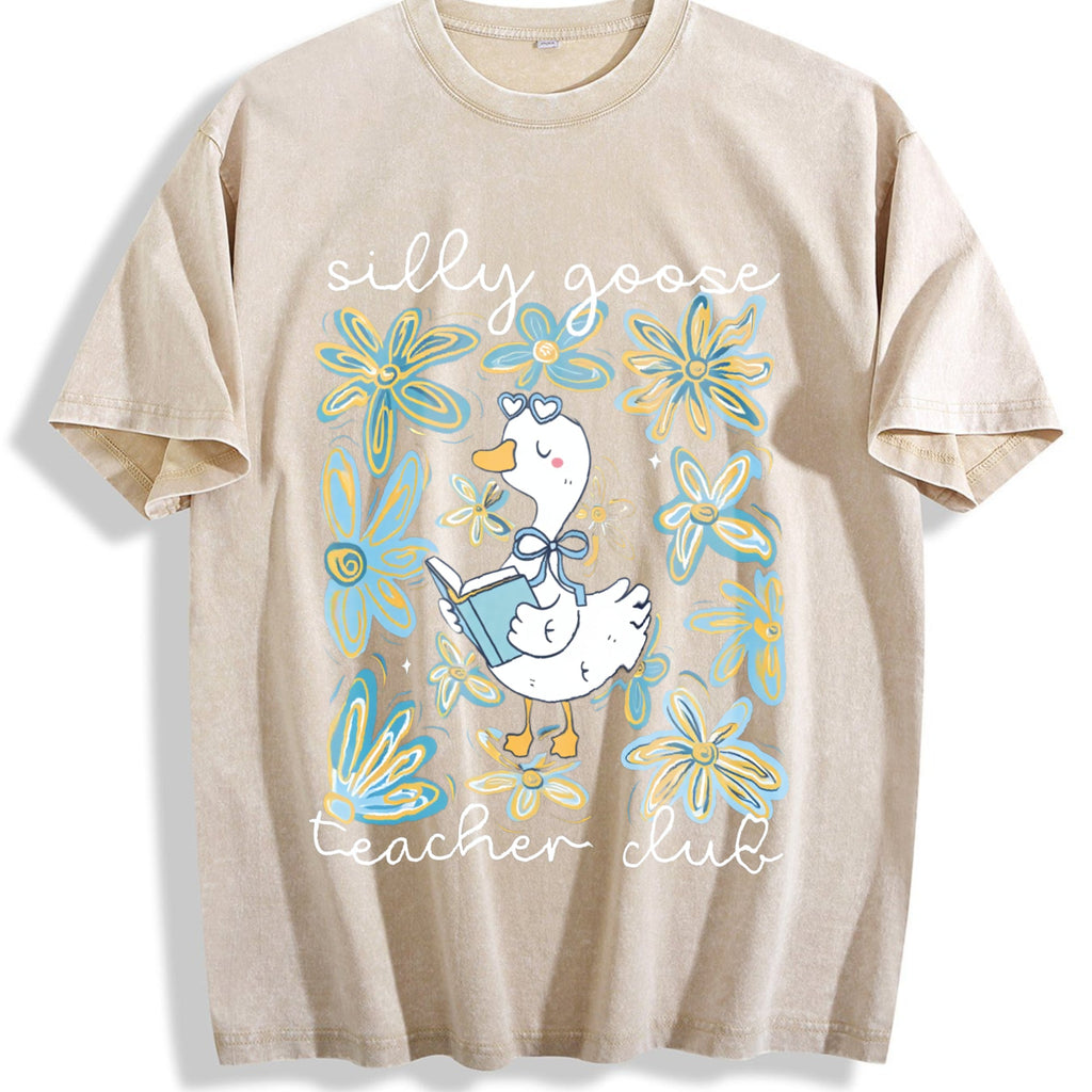 Silly Goose Teacher Club Vintage Washed T-Shirt product image 1