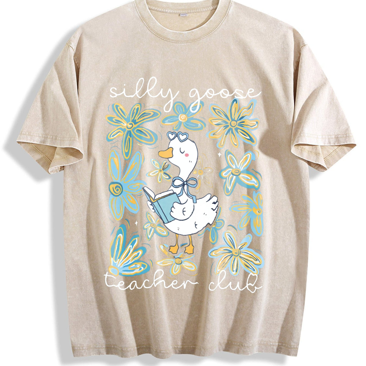 Silly Goose Teacher Club Vintage Washed T-Shirt product image 1