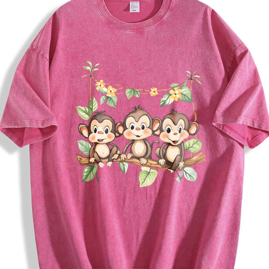 Summer : With Three Monkeys On Branch Yellow Flowers product image 7