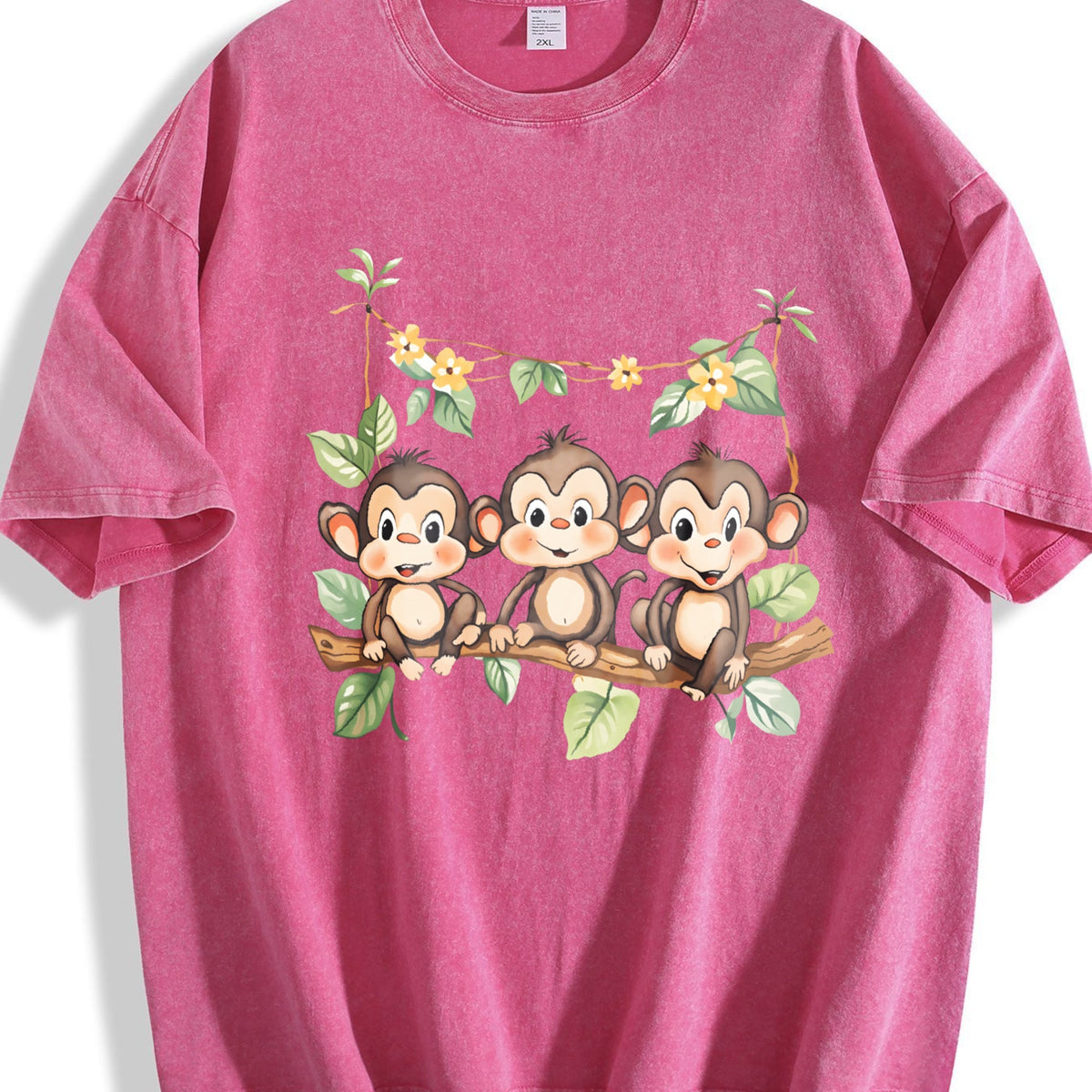 Summer : With Three Monkeys On Branch Yellow Flowers product image 7
