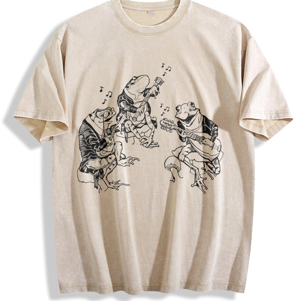 Frog Musicians 90s Vintage Washed T-Shirt product image 1