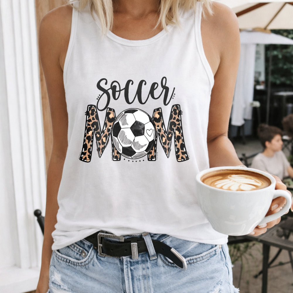 Mother's Day Themed Soccer Mom Letter And Soccer Women's Tank Top