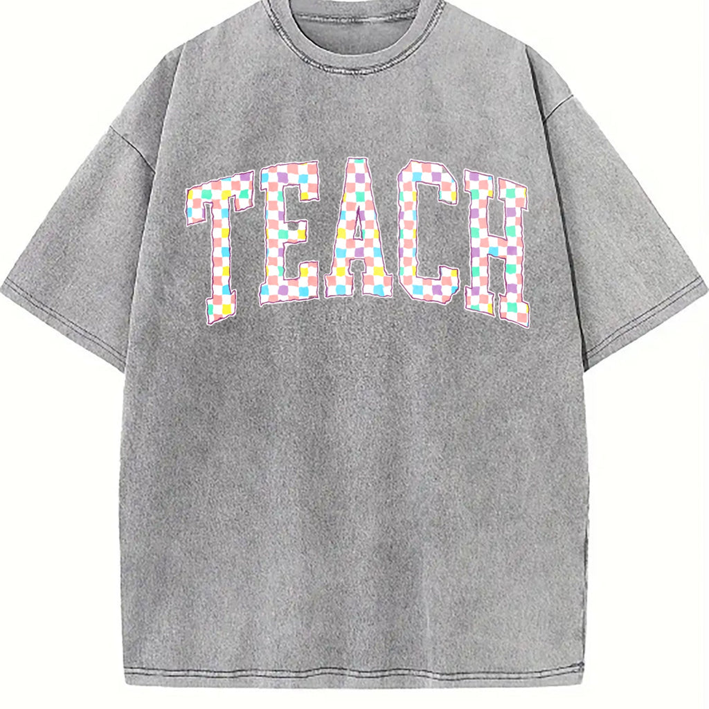 Checkered Teach Vintage Washed T-Shirt product image 4
