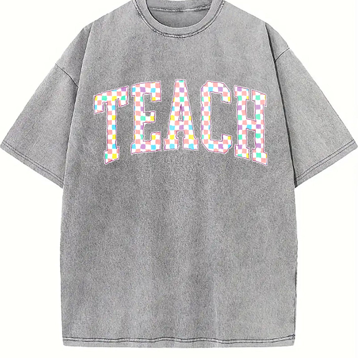 Checkered Teach Vintage Washed T-Shirt product image 4