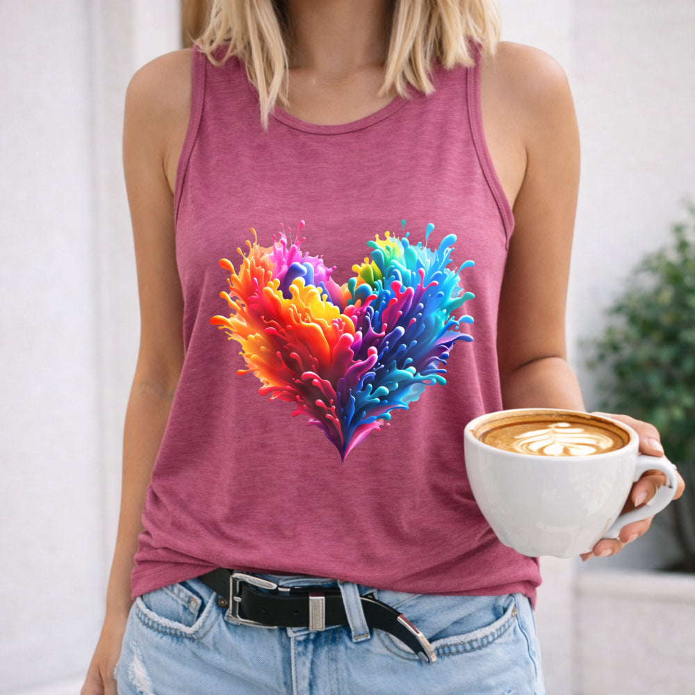 Romantic Rainbow Love Women's Tank Top