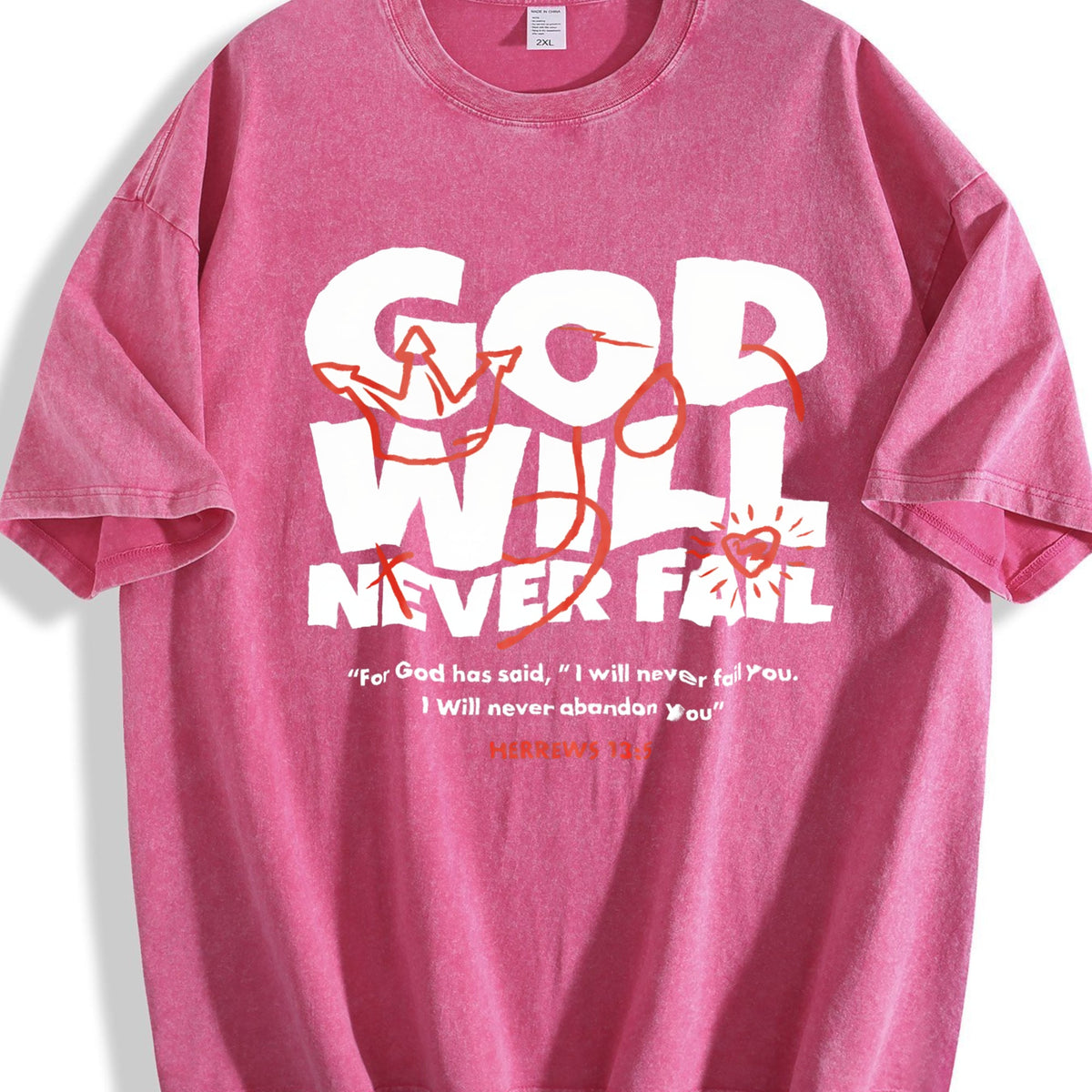 God Will Never Fail You Christian Faith Vintage Washed product image 5