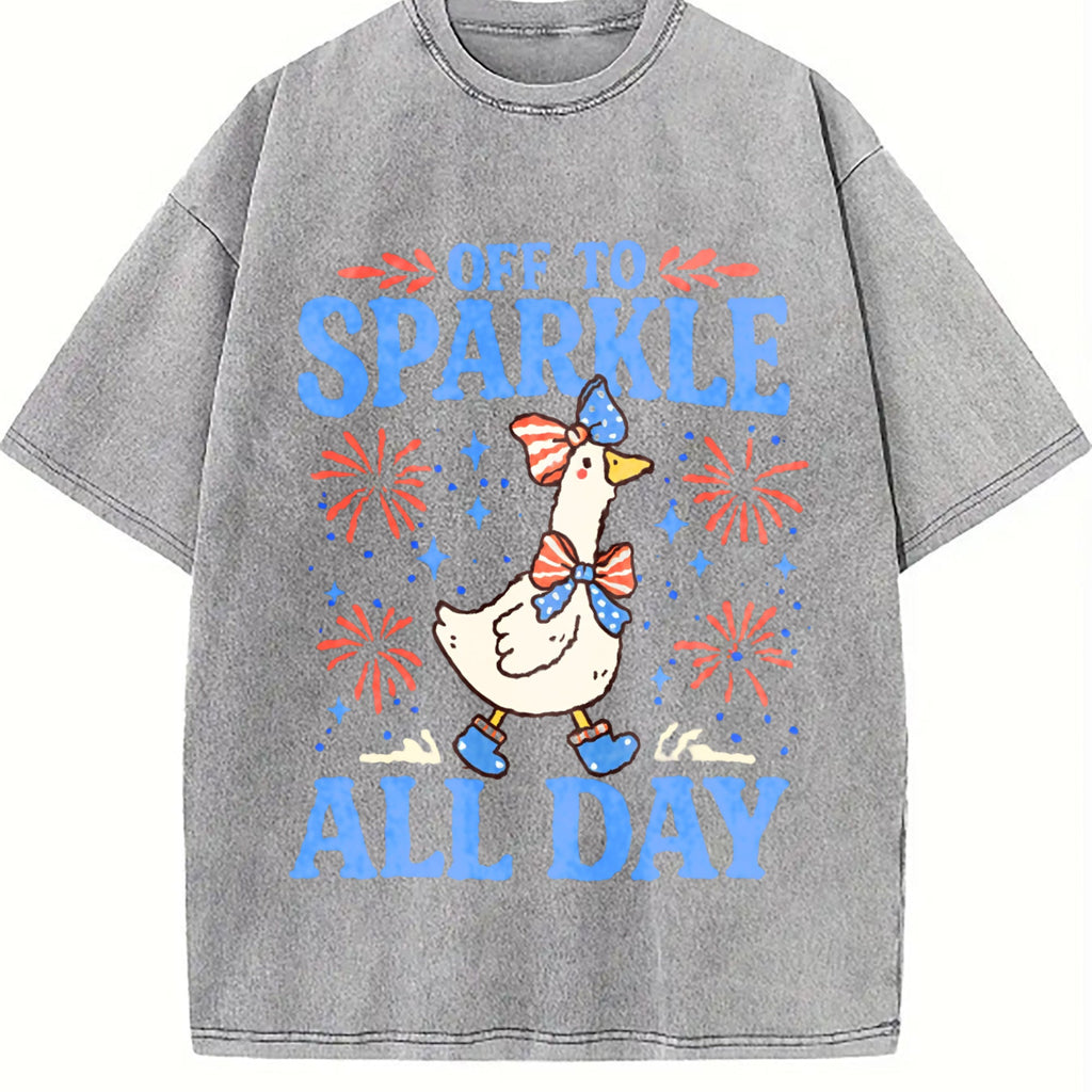 4th Of July Goose Vintage Washed T-Shirt product image 4