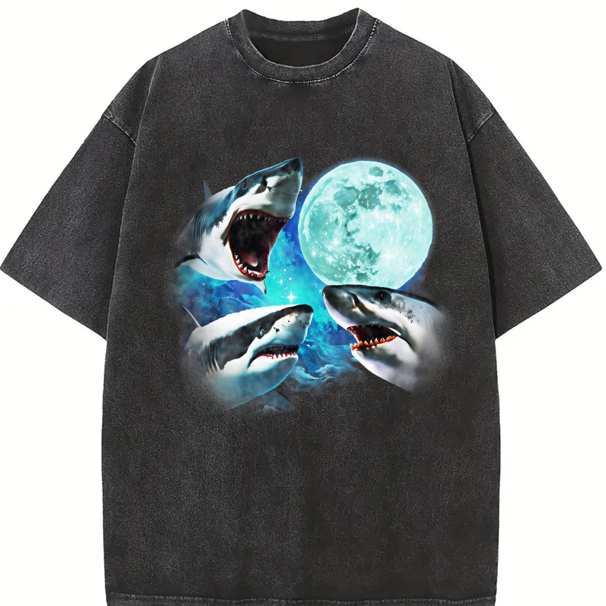 Three Sharks Vintage Washed T-Shirt product image 2