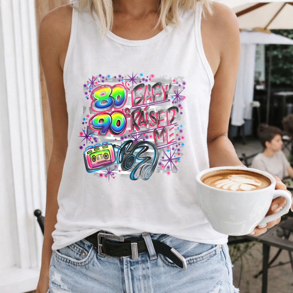 From The 80s And 90s Raised Me Regular Vacation - Fun Cartoon Women's Tank Top