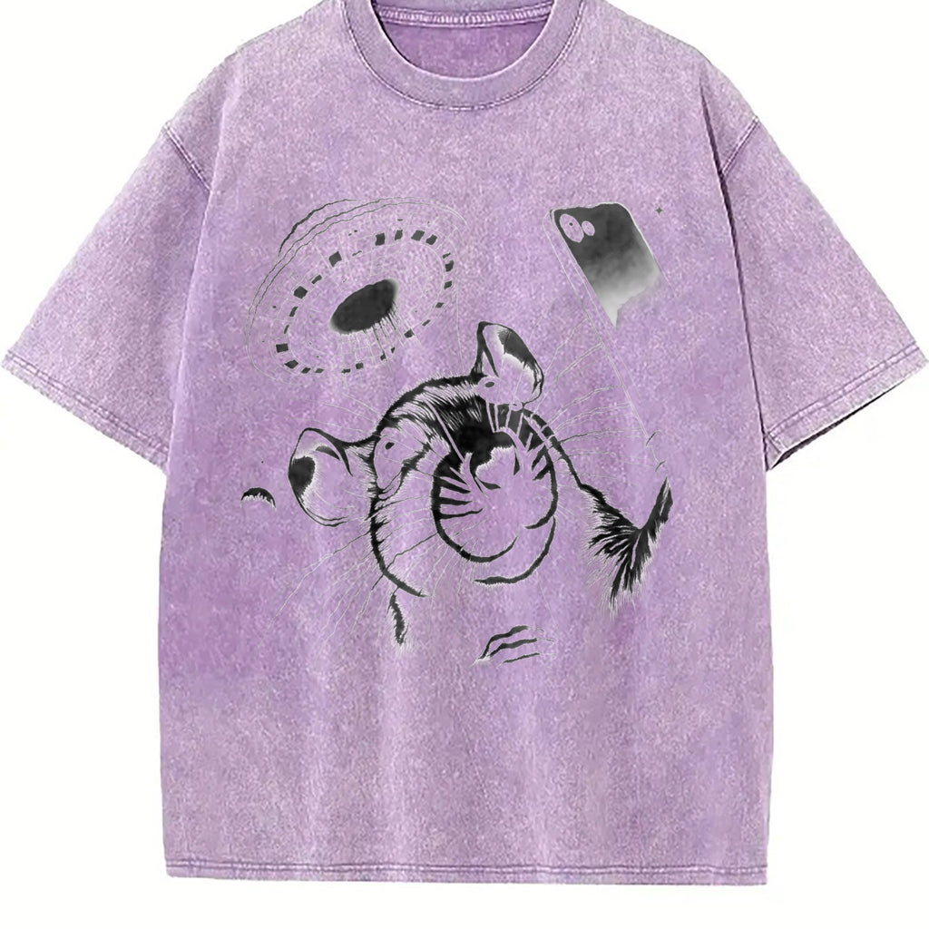 Rat Selfie With UFO 90s Vintage Washed T-Shirt product image 6