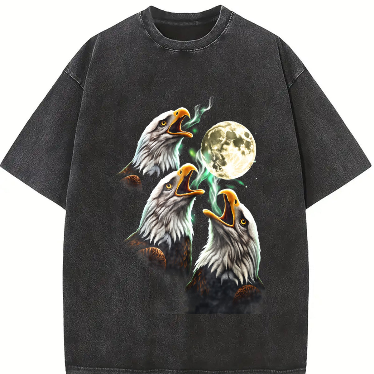 Eagle Howling To Moon 90s Vintage Washed T-Shirt product image 2