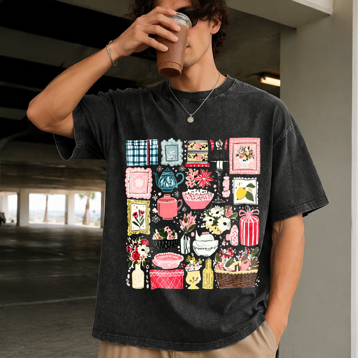 Born To Thrift Cottagecore Vintage Washed T-Shirt product image 2