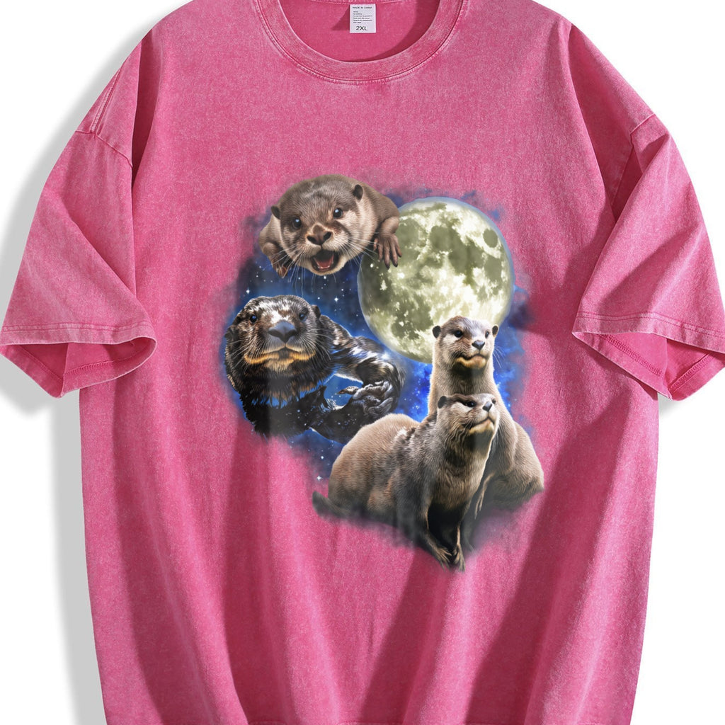 Otters In Galaxy Vintage Washed T-Shirt product image 7