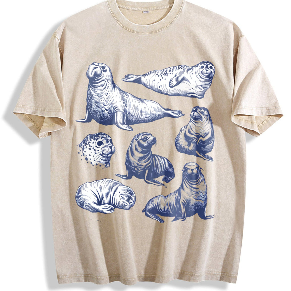 Seal 90s Tattoo Vintage Washed T-Shirt product image 1