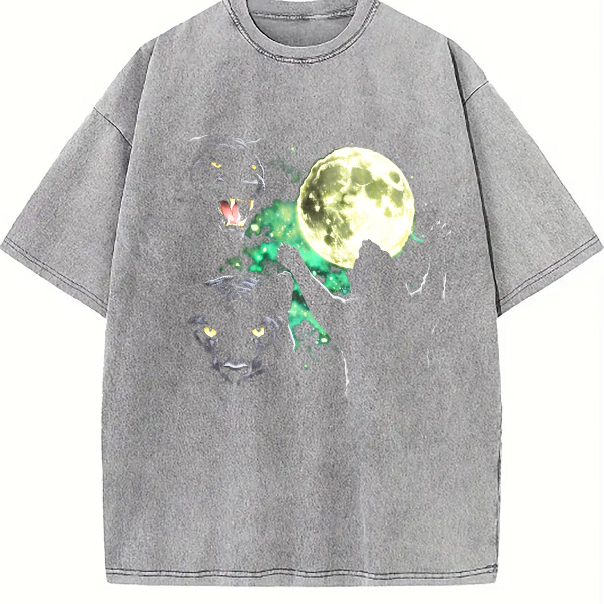 Black Panther Moon Vintage Washed T-Shirt product image 5