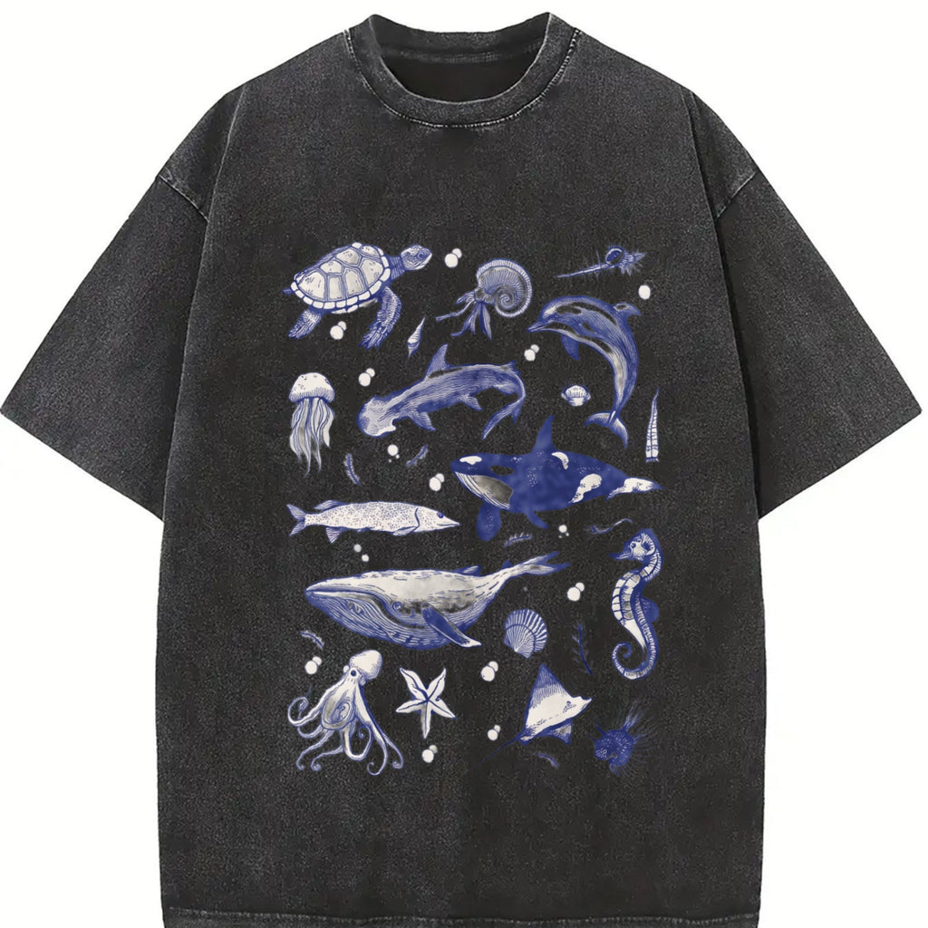 Sea Animal 90s Vintage Washed T-Shirt product image 2