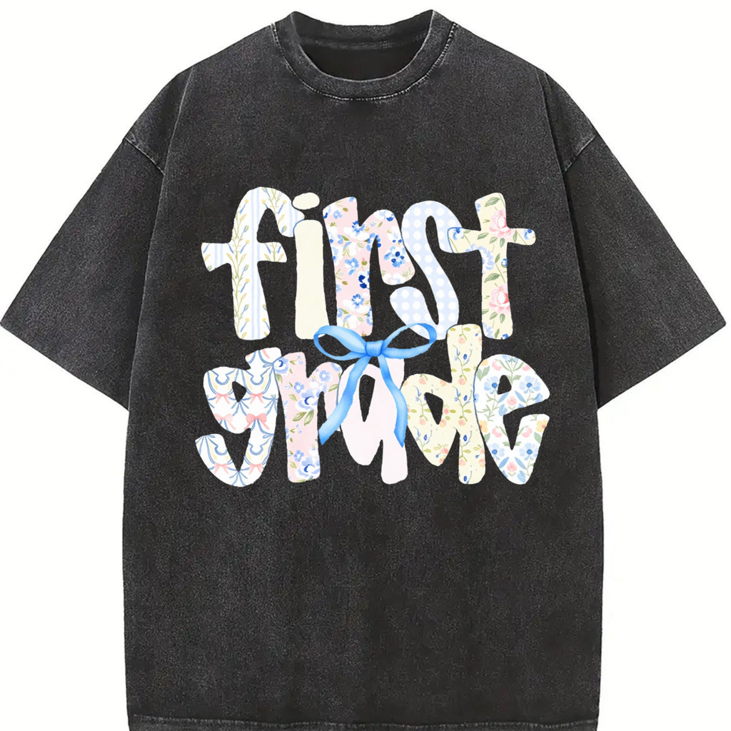 First Grade Teacher Vintage Washed T-Shirt product image 2