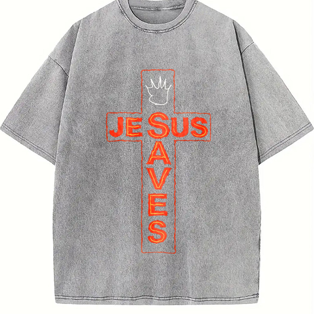 Jesus Saves Vintage Washed T-Shirt product image 4