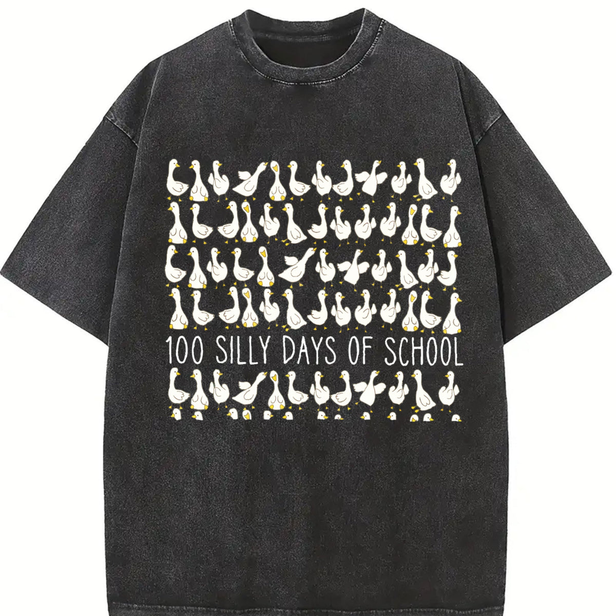 Silly Goose 100 Days Of School Vintage Washed T-Shirt product image 2