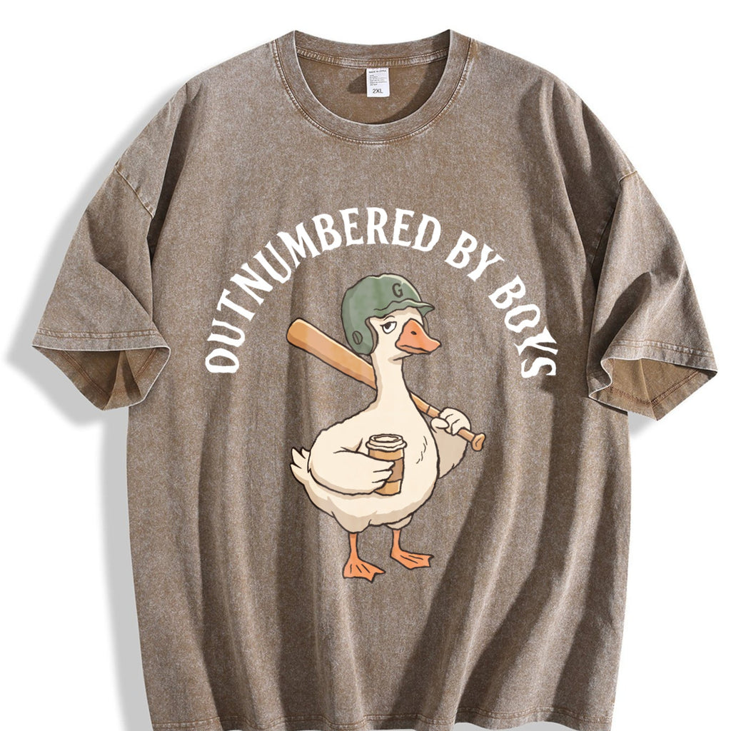 Funny Boy Mom Goose Vintage Washed T-Shirt product image 3