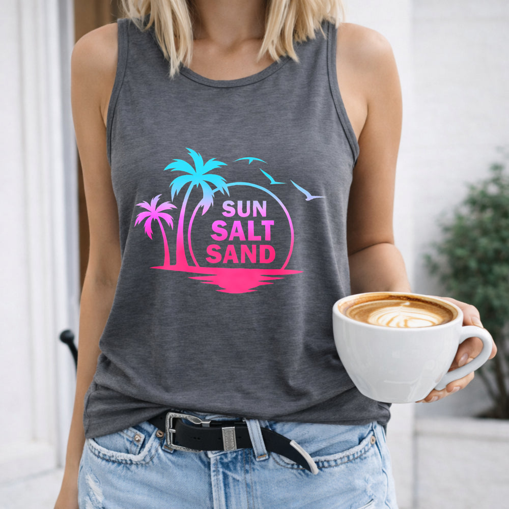 Sun Salt Sand Palm Trees Women's Tank Top