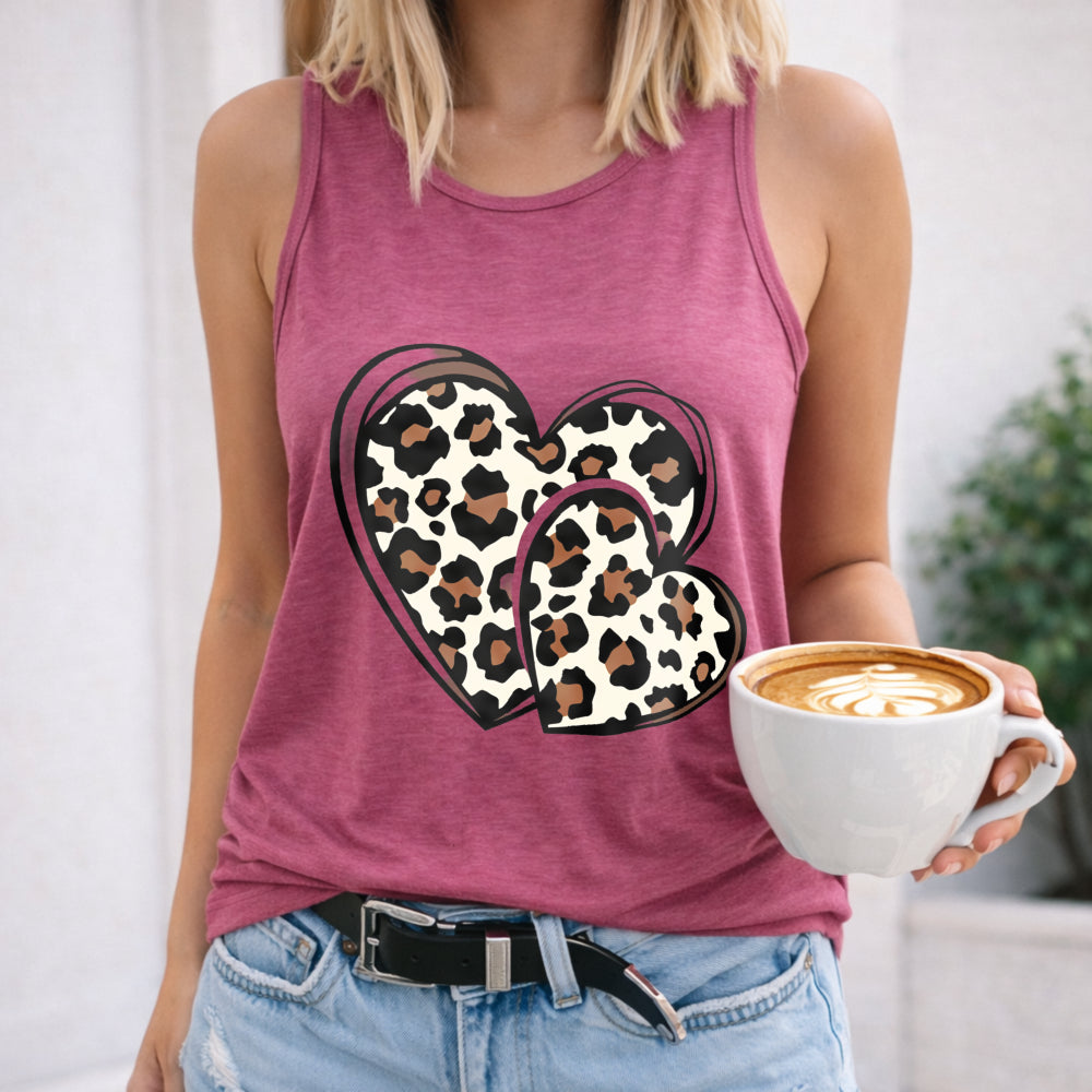 Leopard Hearts Women's Tank Top