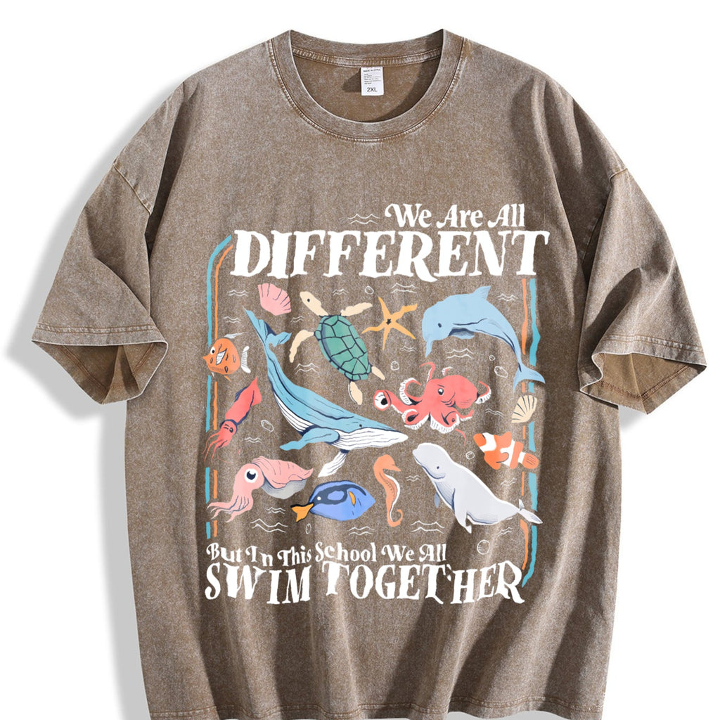 We Are All Different Swim Together Teacher Back To Vintage product image 3
