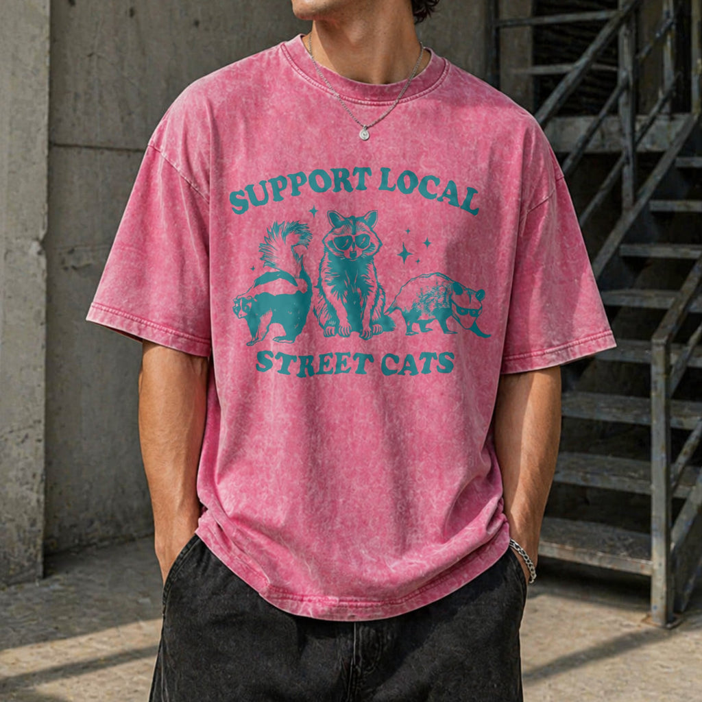 Support Local Cats Vintage Washed T-Shirt product image 7