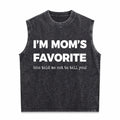 Funny Moms Favorite Son Daughter I'm Mom's Favorite Golf Men's Washed Tank Top