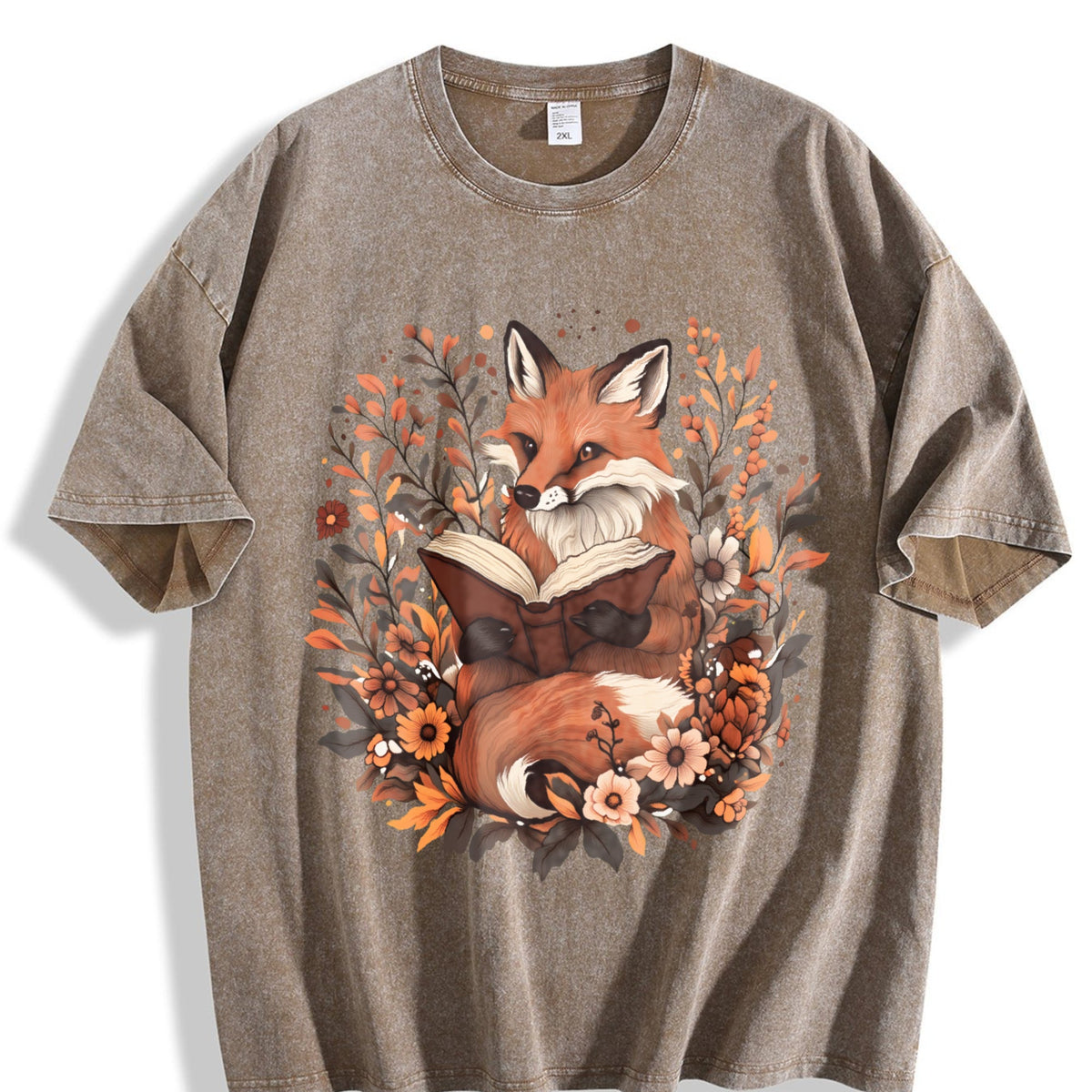 Ladies' Bohemian Floral With A An Fox Vintage Washed T-Shirt product image 3