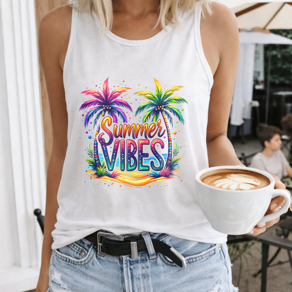 Summer Vibes Palm Trees Women's Tank Top