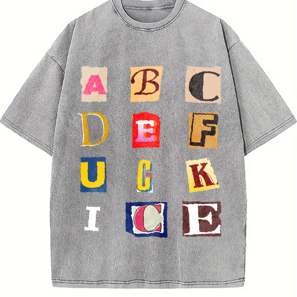 Anti Ice F Ck Magazine Letters Vintage Washed T-Shirt product image 4