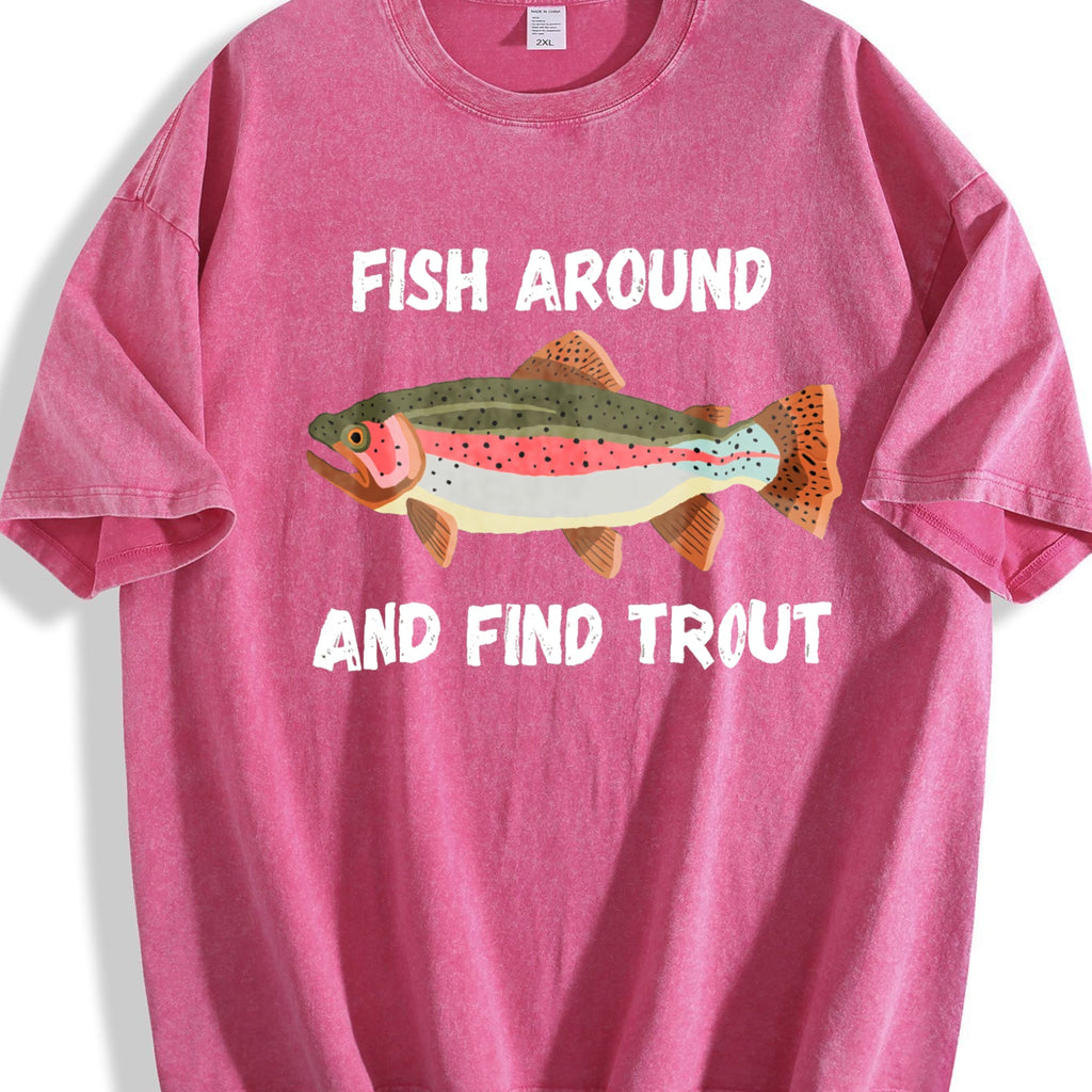 Fish Around And Find Trout Funny Fishing Lover Vintage product image 5