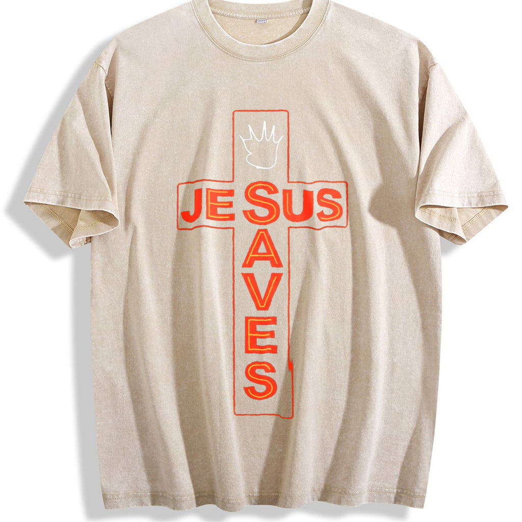 Jesus Saves Vintage Washed T-Shirt product image 1