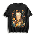 Botanical Otter & Plants Cotton T-Shirt product image 1