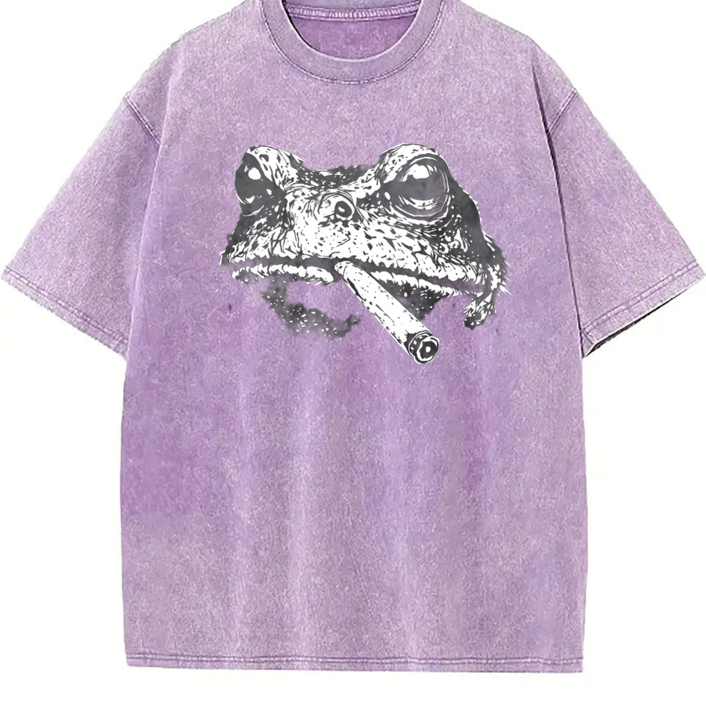 Smoking Frog Meme Vintage Washed T-Shirt product image 6