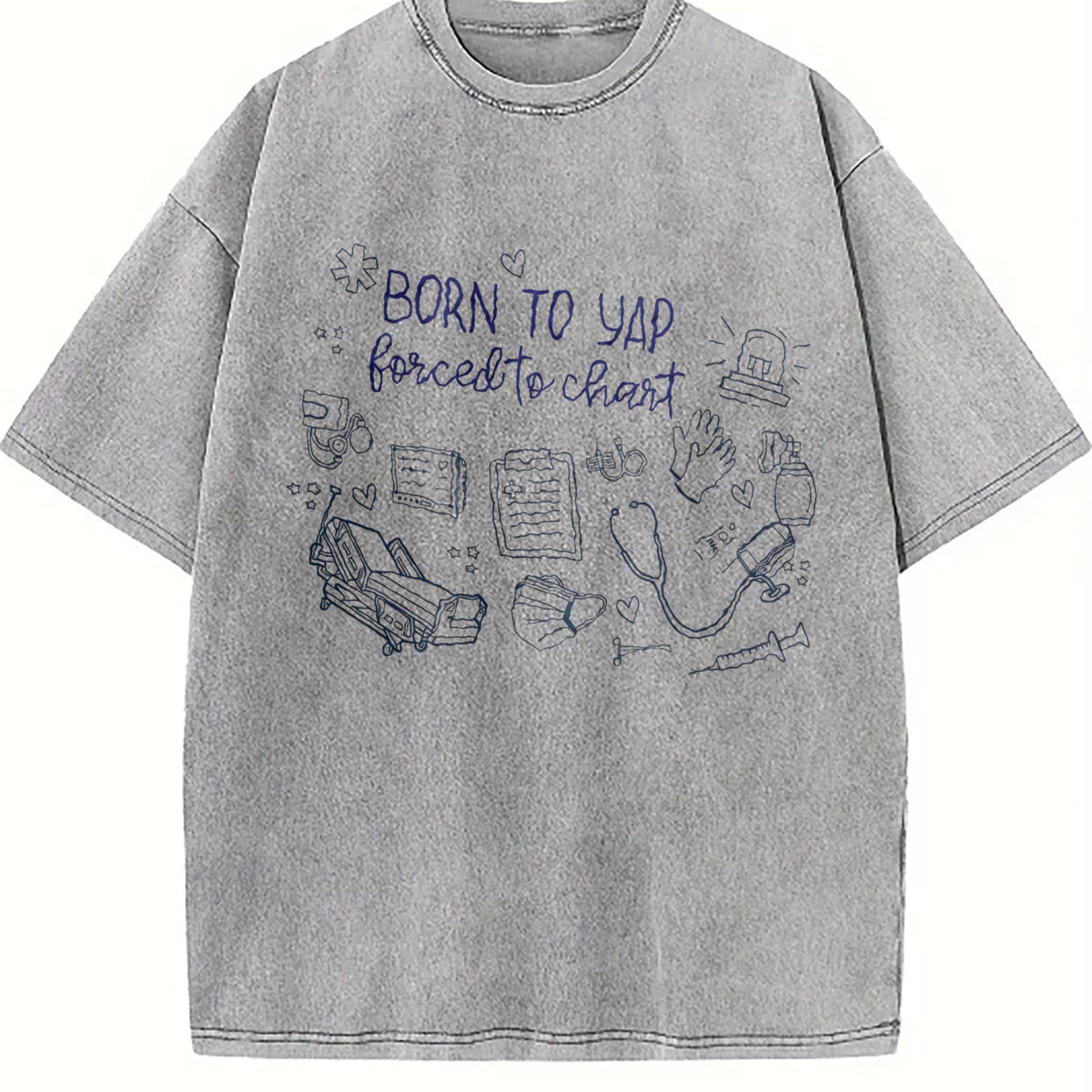 Born To Yap Forced To Chart Vintage Washed T-Shirt product image 4