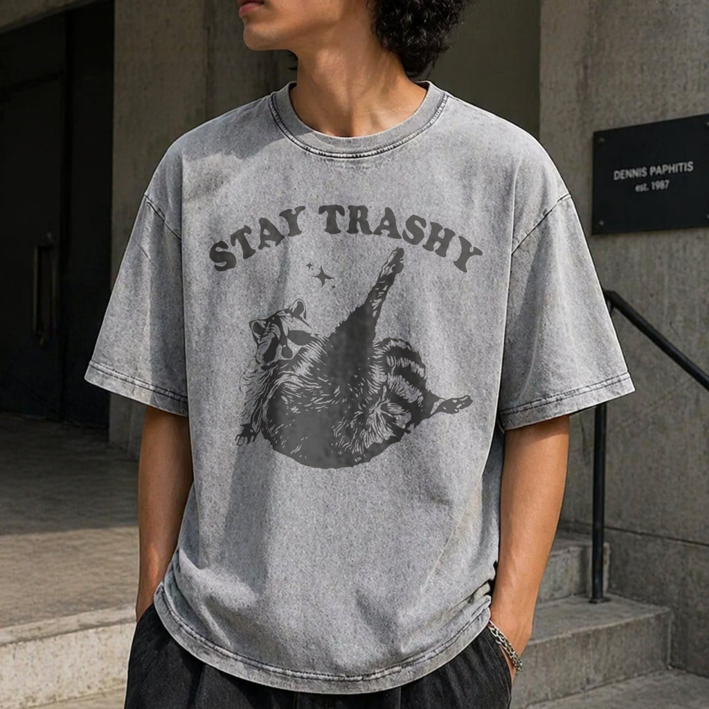 Stay Trashy Raccoon Vintage Washed T-Shirt product image 5