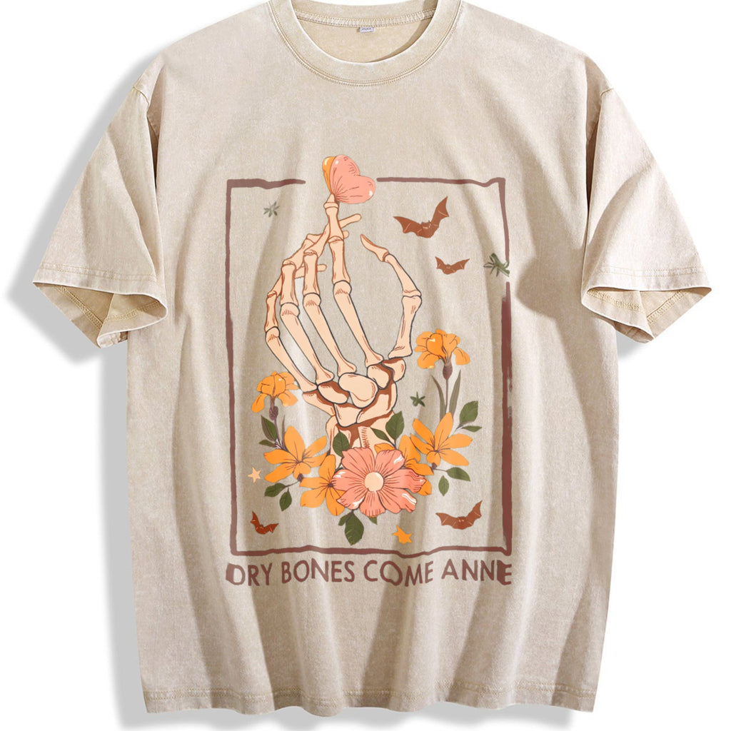 Y2K A Skeleton Hand Grasping A Heart And Flowers Vintage product image 1