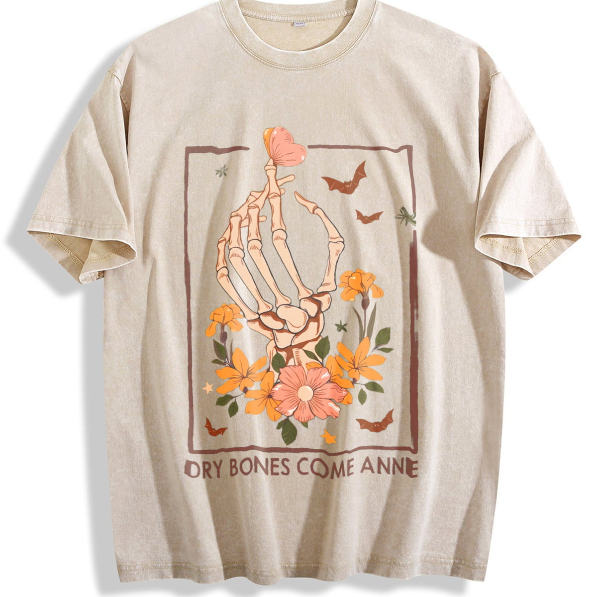 Y2K A Skeleton Hand Grasping A Heart And Flowers Vintage product image 1