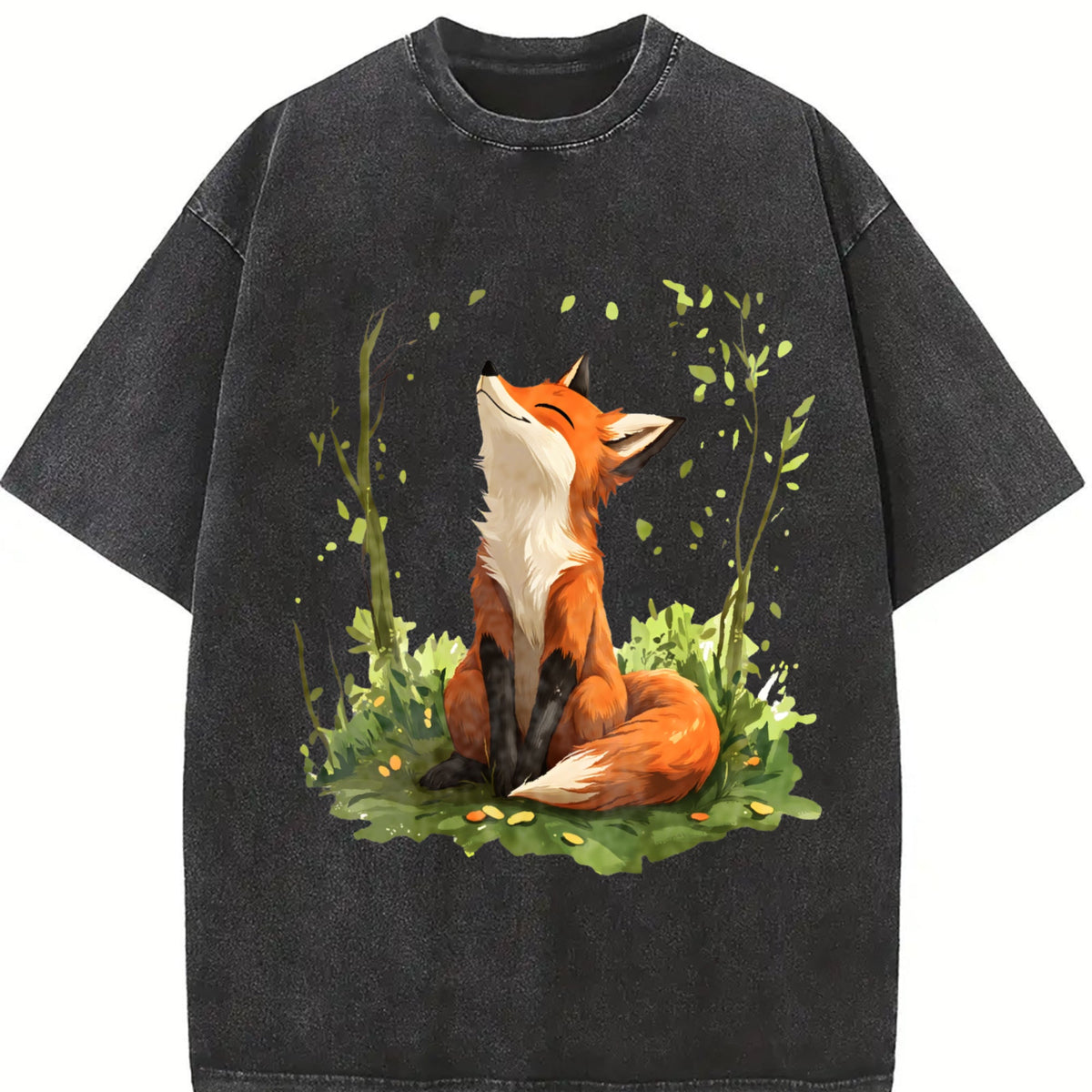 Autumn A Spring Floral And Fox Vintage Washed T-Shirt product image 2