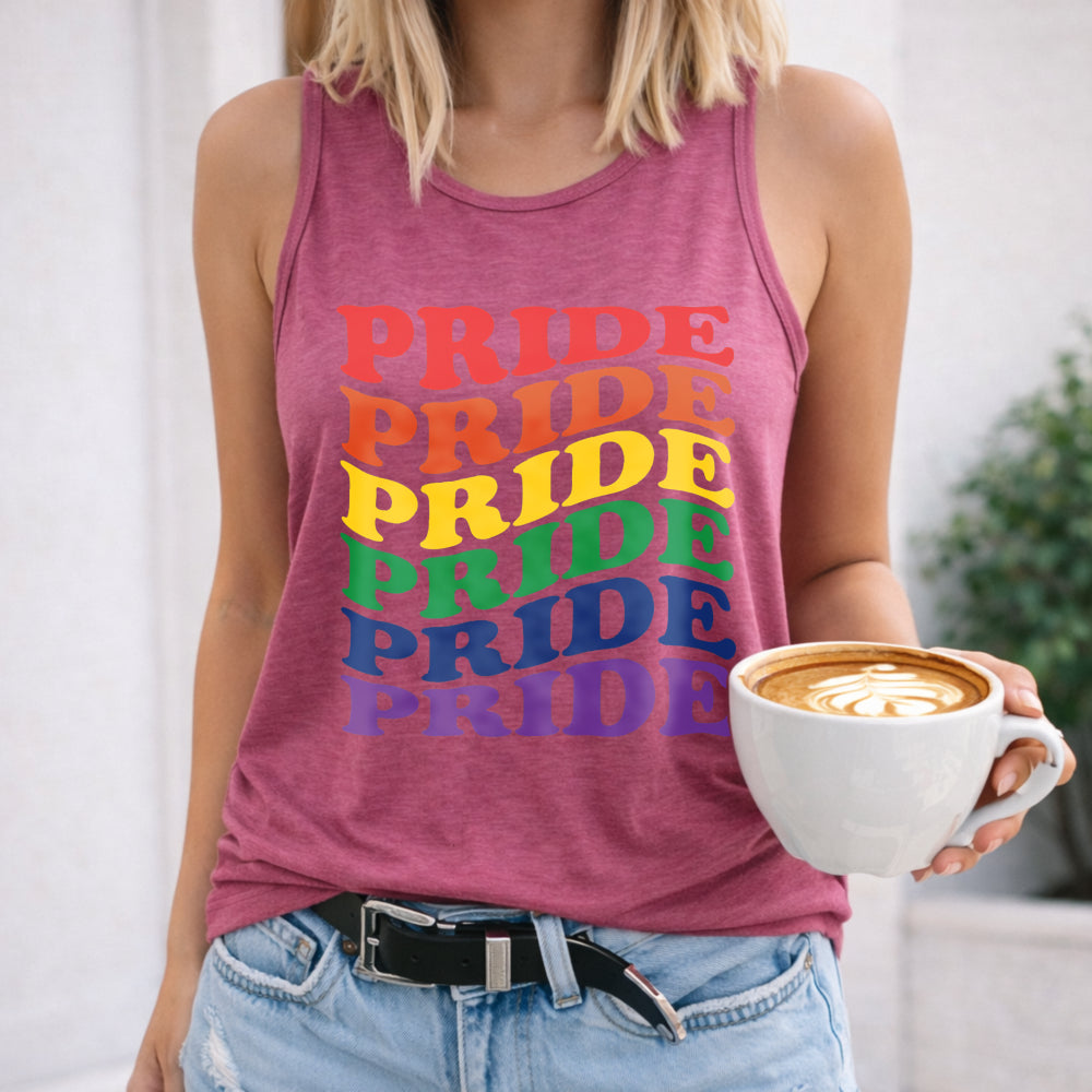 Rainbow Pride Lettering Women's Tank Top