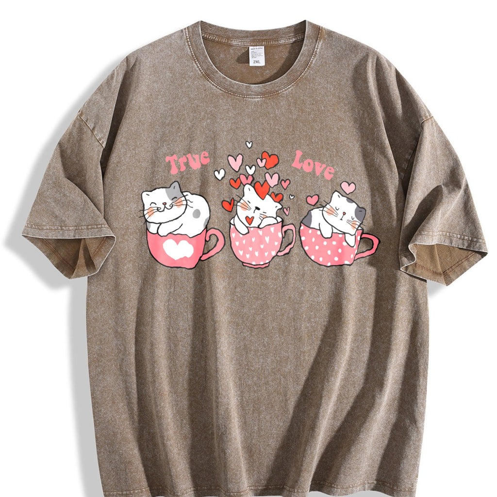 Cat Love True Vintage Washed T-Shirt product image 3
